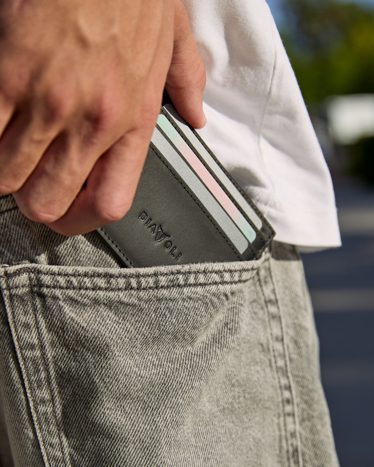 Slim Wallet Napoli - Leder - Kartenetui schwarz