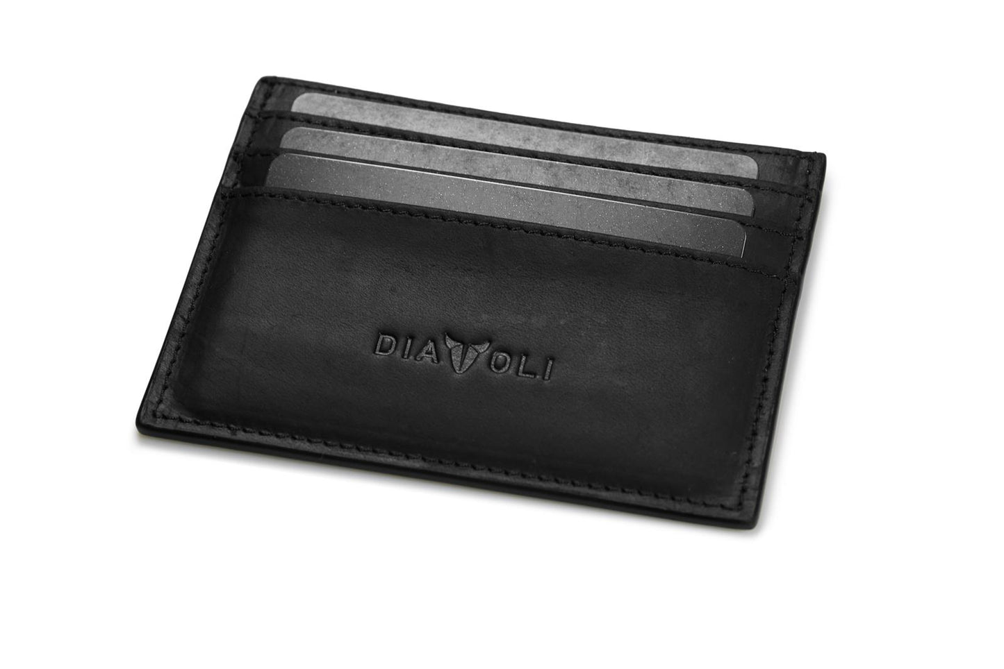 Slim Wallet Napoli - Leder - Kartenetui schwarz