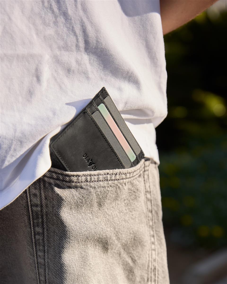 Slim Wallet Napoli - Leder - Kartenetui schwarz