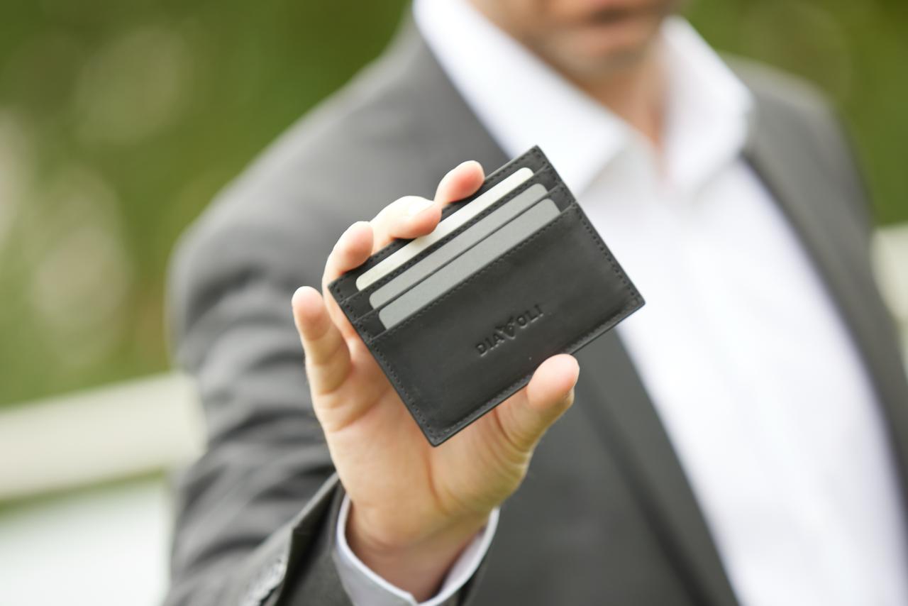 Slim Wallet Napoli - Leder - Kartenetui schwarz