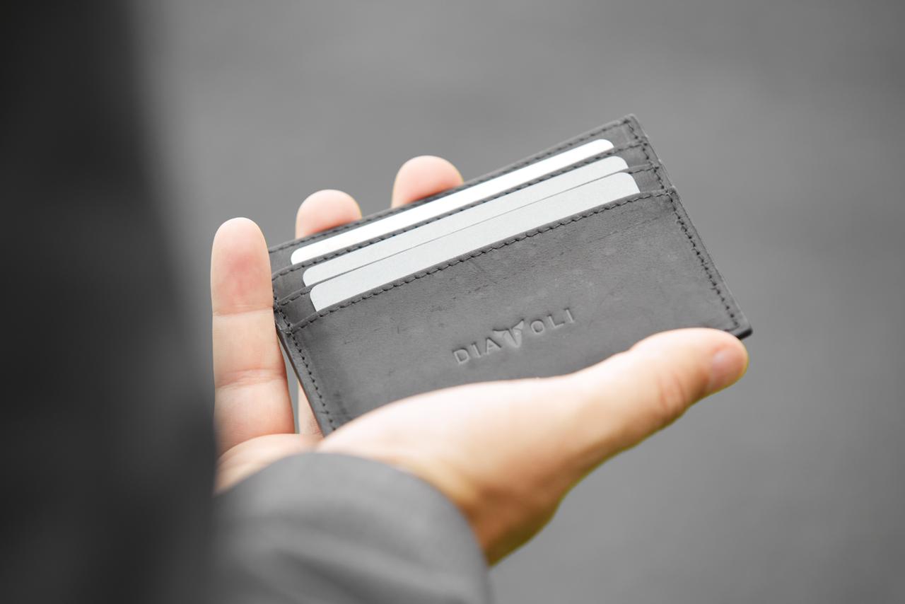 Slim Wallet Napoli - Leder - Kartenetui schwarz