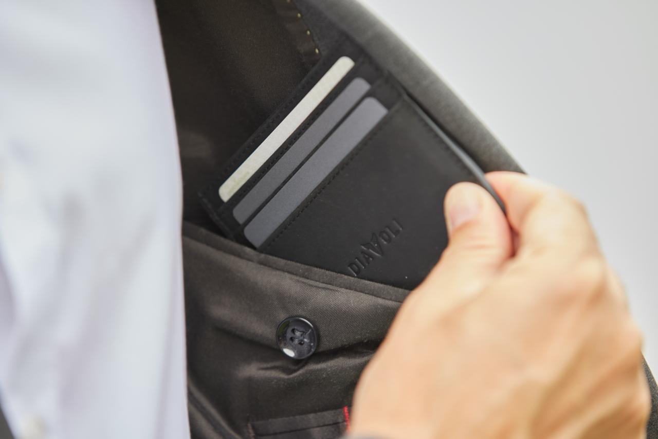 Slim Wallet Napoli - Leder - Kartenetui schwarz