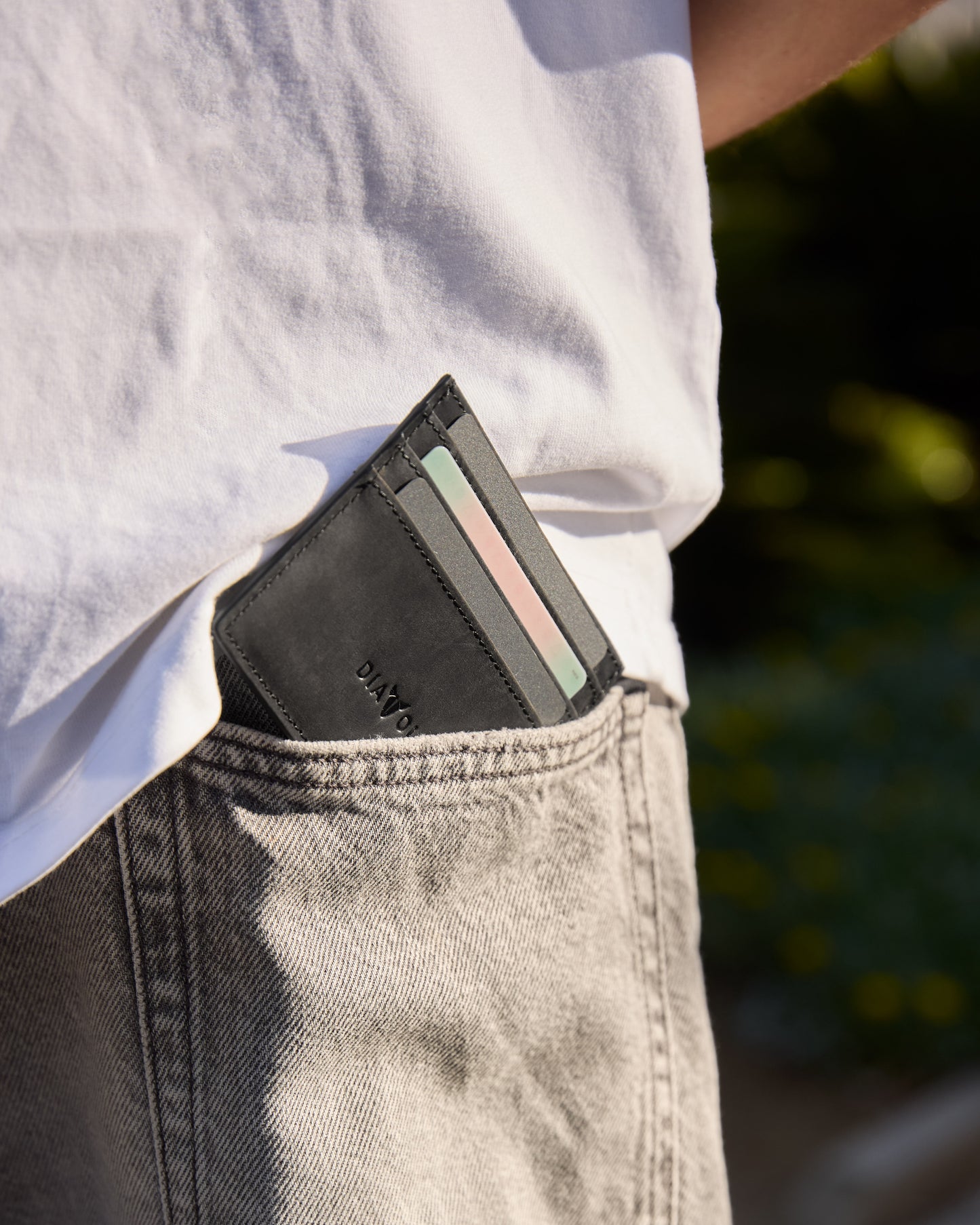 Slim Wallet Napoli - Leder - Kartenetui schwarz