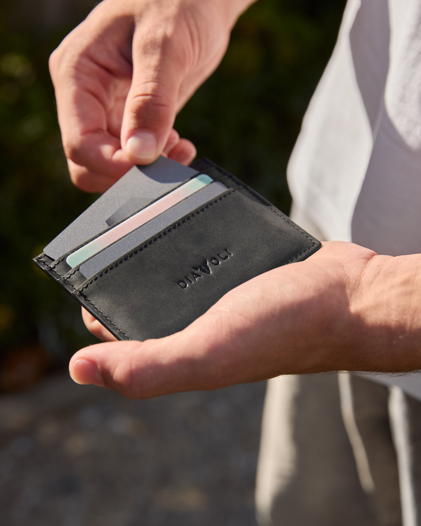 Slim Wallet Napoli - Leder - Kartenetui schwarz